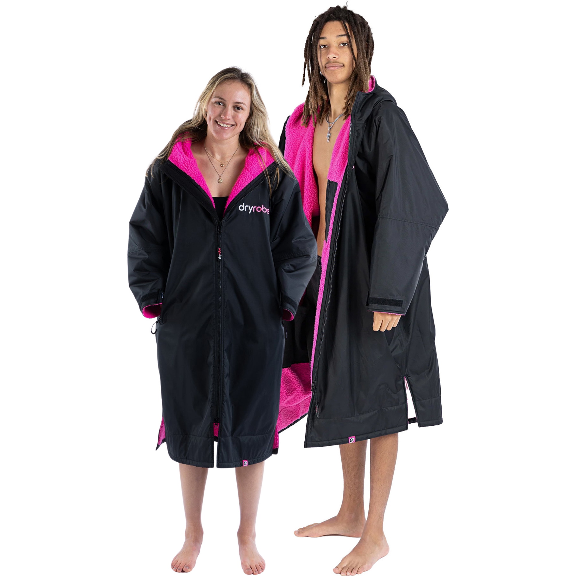2026 Dryrobe Advance Peignoir à Manches Longues DALSV3 - Black / Rose